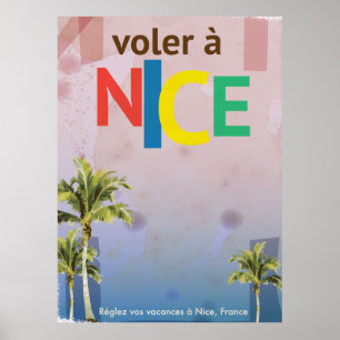 Nice,Frankrijk vintage reisposter Poster