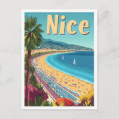 Nice Frankrijk Vintage Travel Illustratie Briefkaart (Voorkant)