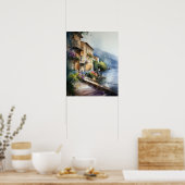 Nice Frankrijk Waterverf Landschapskunst Print Pos (Keuken)