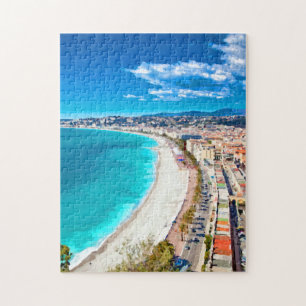Nice, Franse kustlijn Waterverf Legpuzzel