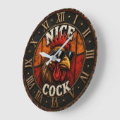 Nice Funny Rooster Cool Chicken with Sunglasses Grote Klok (Hoek)