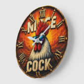 Nice Funny Rooster Rustic Farmhouse Chicken Grote Klok (Hoek)
