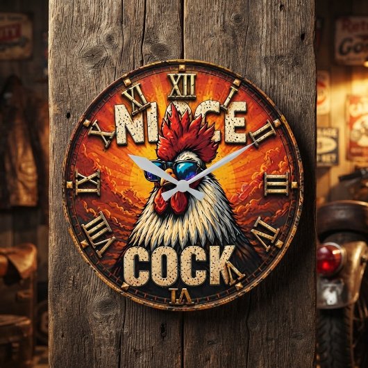Nice Funny Rooster Rustic Farmhouse Chicken Grote Klok