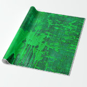 Nice groen oud oppervlak met verfdruppelstructuur  cadeaupapier (Uitgerold)