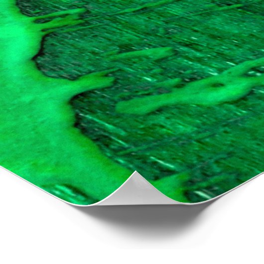 Nice groen oud oppervlak met verfdruppelstructuur poster (Hoek)