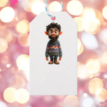 Nice Guy Christmas Elf White Gift Labels