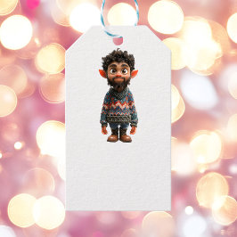 Nice Guy Christmas Elf White Gift Labels Cadeaulabel