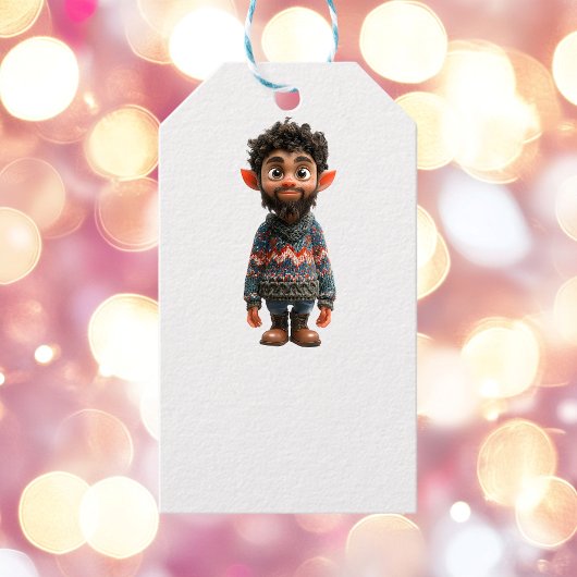 Nice Guy Christmas Elf White Gift Labels Cadeaulabel