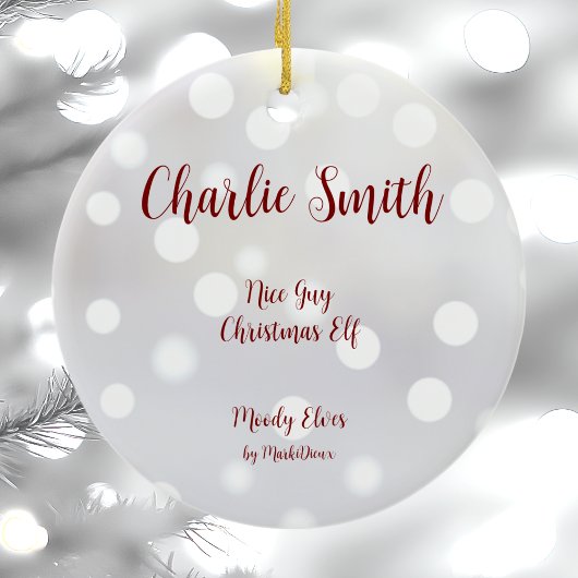 Nice Guy Kerst Elf Keramisch Ornament