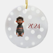 Nice Guy Kerst Elf Keramisch Ornament (Voorkant)