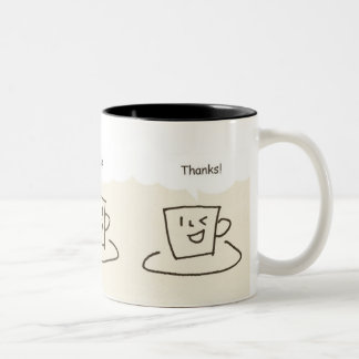 Nice, Hello, Thanks coffee mug Tweekleurige Koffiemok