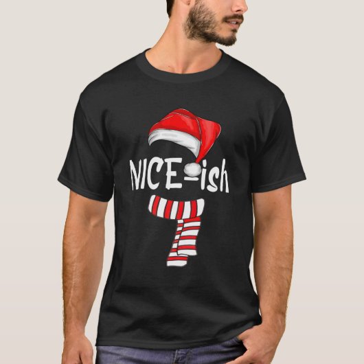 Nice-Ish Funny Santa Claus Kerstkerstpyjama Naugh T-shirt (Voorkant)