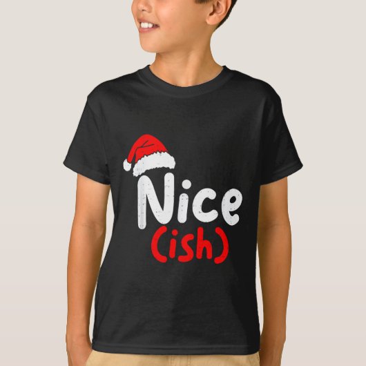Nice (ish) Naughty Angel Funny Christmas List Fami T-shirt (Voorkant)