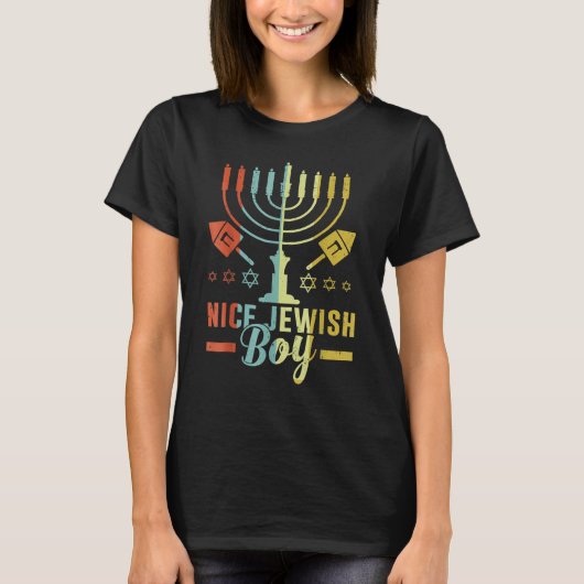 Nice Jeiwsh Boy Cool Chanukah Ugly Hanukkah Sweat T-shirt (Voorkant)