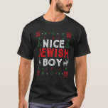 Nice Jewish Boy Cool Chanukah Funny Ugly Hanukkah T-shirt<br><div class="desc">Leuke Joodse Jongen Cool Chanoeka Grappige Lelijke Chanoeka Trui</div>
