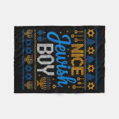 Nice Jewish Boy Hanukkah Menorah Dreidel Ugly Swea Fleece Deken (Voorkant (Horizontaal))