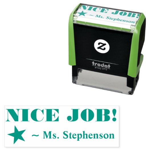 "NICE JOB!" Bevestiging Rubberstempel Zelfinktende Stempel (In situ)