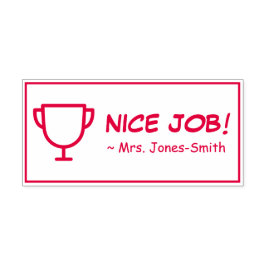 "NICE JOB!" Commendement Rubber Stamp Zelfinktende Stempel