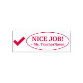"NICE JOB!" Instructeur Feedback Rubberstempel Zelfinktende Stempel (Design)