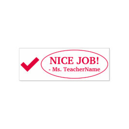 "NICE JOB!" Instructeur Feedback Rubberstempel Zelfinktende Stempel