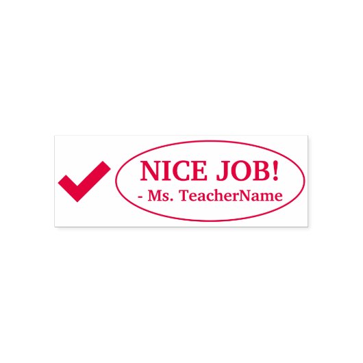 "NICE JOB!" Instructeur Feedback Rubberstempel Zelfinktende Stempel (Design)