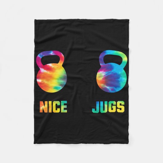 Nice Jugs Funny Kettlebell Breast Gym Humor Tie Dy Fleece Deken (Voorkant)