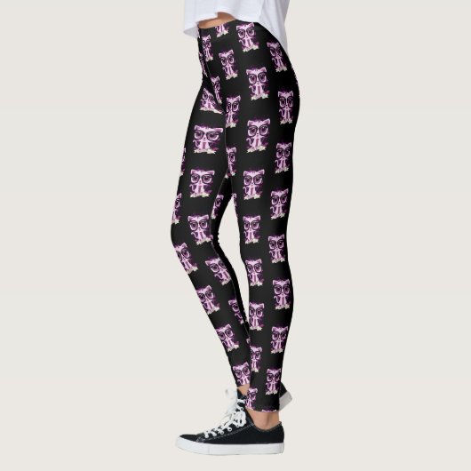 Nice Kat - Wit en Paars Leggings (Links)