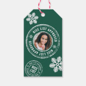 NICE-LIJST GOEDGEKEURD + Foto kerstfeestdag cadeau Cadeaulabel (Voorkant)