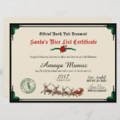 Nice-lijst van Elegant Green & Ivory Santa Feestdagenkaart (Voorkant / Achterkant)