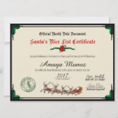 Nice-lijst van Elegant Green & Ivory Santa Feestdagenkaart (Voorkant)