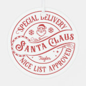 Nice List Approved Personalized Santa  Metalen Ornament (Achterkant)