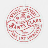 Nice List Approved Personalized Santa  Metalen Ornament (Voorkant)
