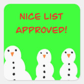 Nice list approved stickers! vierkante sticker (Voorkant)