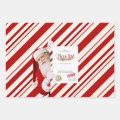 Nice List Certificaat Rode Candy Cane Stripes Inpakpapier Vel (Voorkant 3)