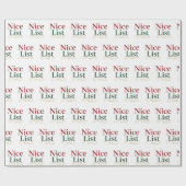 “Nice List” Elegante Typografie Cadeaupapier (Vlak)