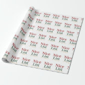 “Nice List” Elegante Typografie Cadeaupapier (Uitgerold)