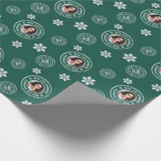 NICE LIST ERKEND + Photo Fun Kerstfeestdag W Cadeaupapier (Hoek)