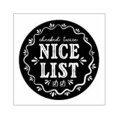 Nice List kerstelf Noordpoolstempel Rubberstempel (Afrduk)