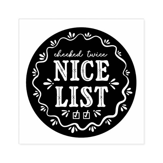 Nice List kerstelf Noordpoolstempel Rubberstempel (Afrduk)