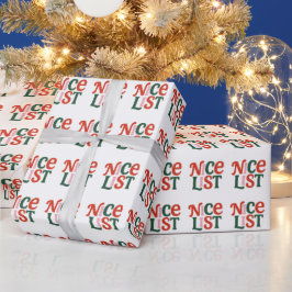 “Nice List” Kersttypografie Cadeaupapier