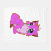 NICE LITTLE Fuchsia, PINK AND BROWN KITTEN Fleece Deken (Voorkant (Horizontaal))