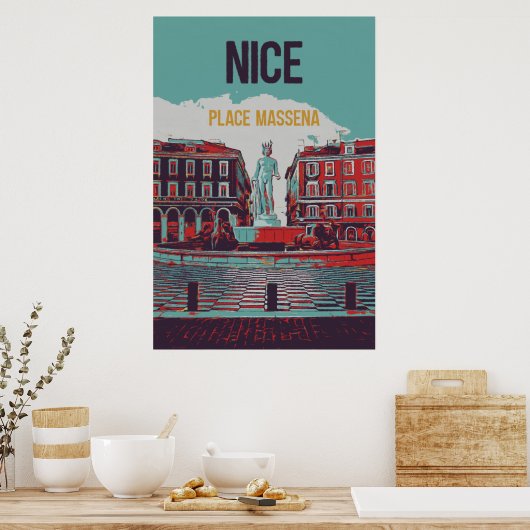 Nice Massena Square afbeelding Frankrijk Poster (Keuken)