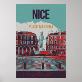 Nice Massena Square afbeelding Frankrijk Poster