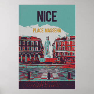 Nice Massena Square afbeelding Frankrijk Poster