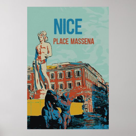 Nice Massena Square afbeelding van het Franse Post Poster (Voorkant)