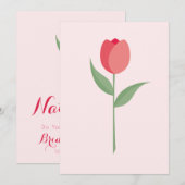 Nice Minimalist Pink Tulip Bridesmaid Proposal Kaart (Voorkant / Achterkant)