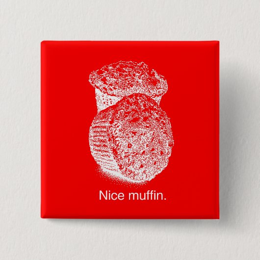 NICE MUFFIN - WHITE -.png Vierkante Button 5,1 Cm (Voorkant)