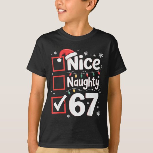 Nice Naughty 67 Christmas Costume 67 Meme Men Wome T-shirt (Voorkant)