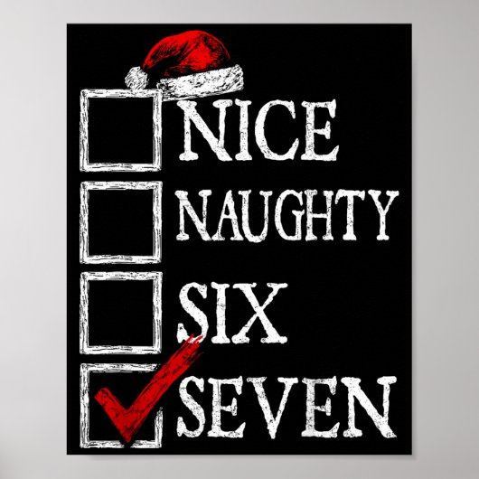 Nice Naughty 67 Christmas Funny Meme Six Seven  Poster (Voorkant)