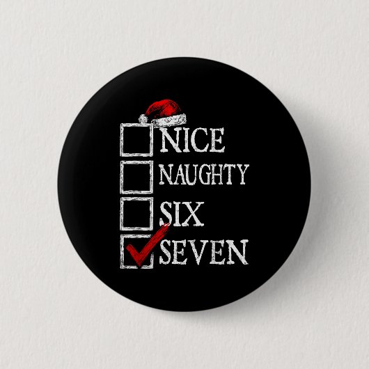 Nice Naughty 67 Christmas Funny Meme Six Seven Ronde Button 5,7 Cm (Voorkant)